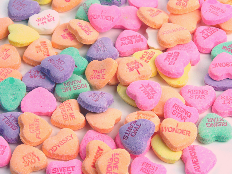 Valentines Day candy hearts